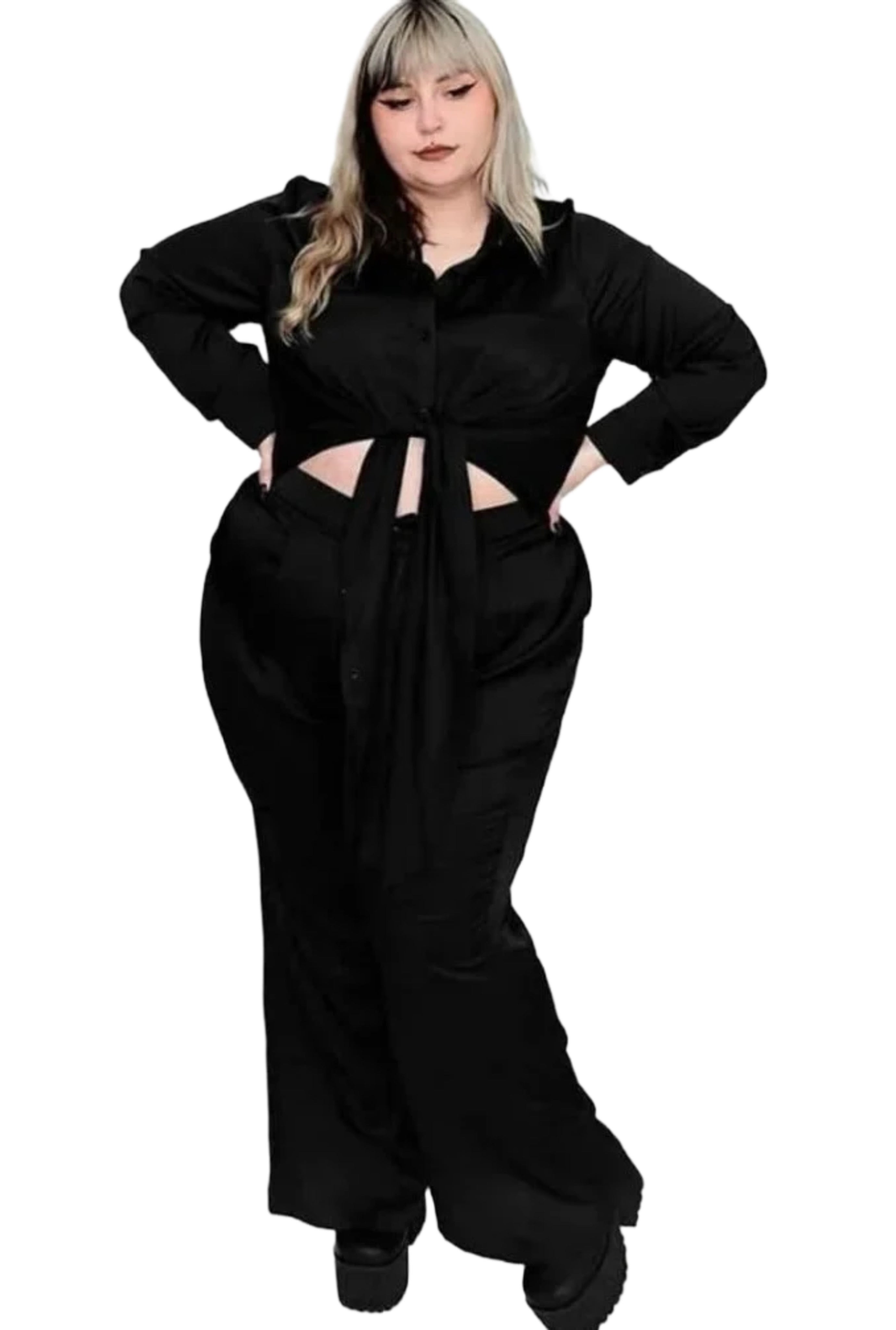 Foxblood Tie-Front Satin Jumper