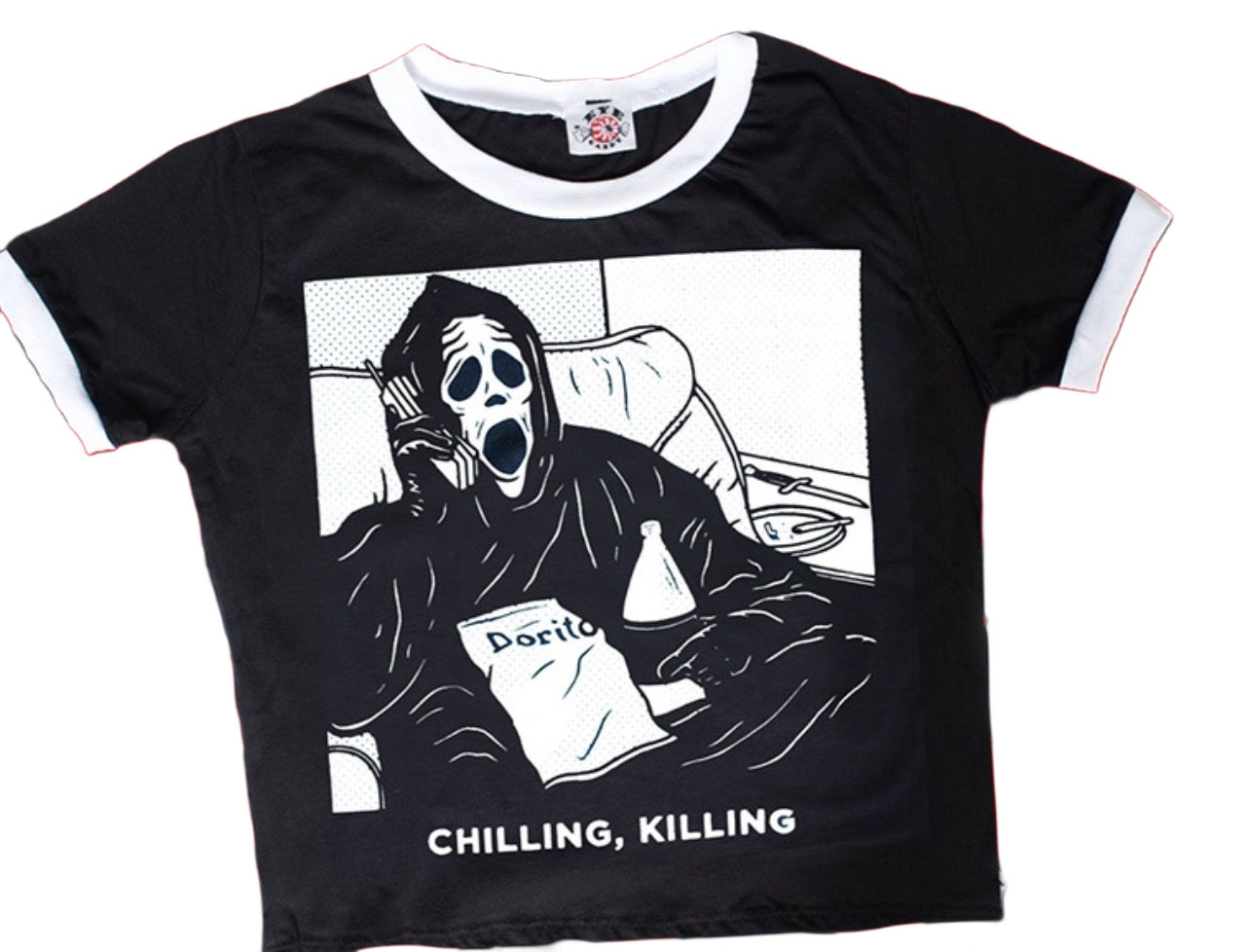 Vera’s Eyecandy Ghostface “Chilling, Killing” Ringer Tee