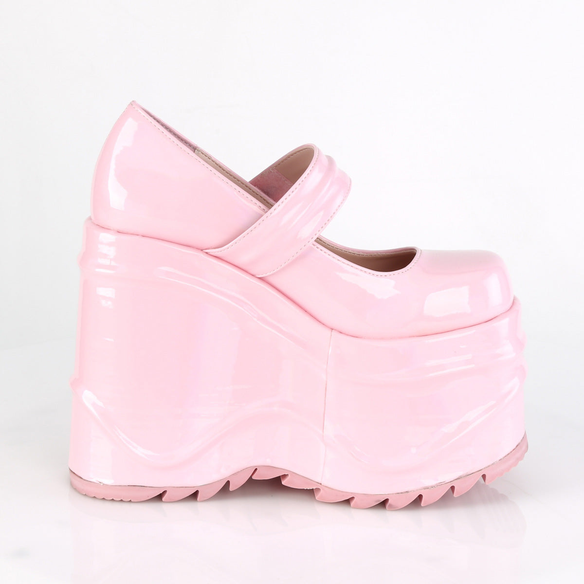 Demonia Wave-32 Pink Hologram Maryjanes