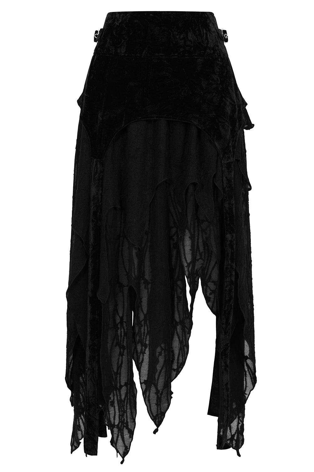 Shredded Velvet & Lace Skirt