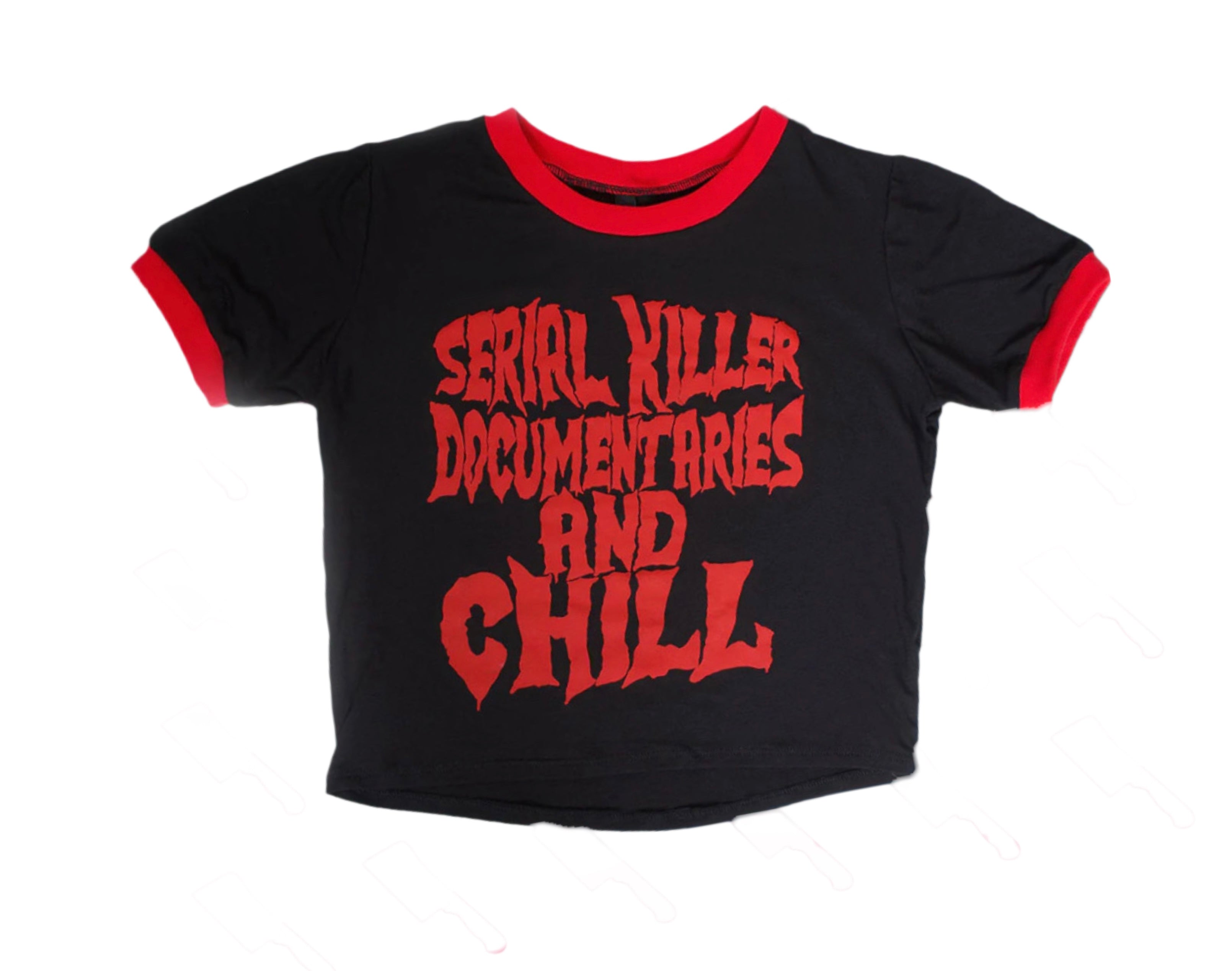 Vera’s Eyecandy “Serial Killer Documentaries and Chill” Ringer Tee
