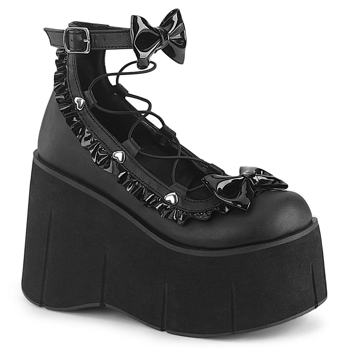 Demonia KERA-18 Black Vegan Leather Platform Shoes