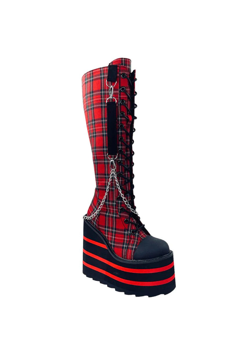 YRU Detention Plaid Platform Boots