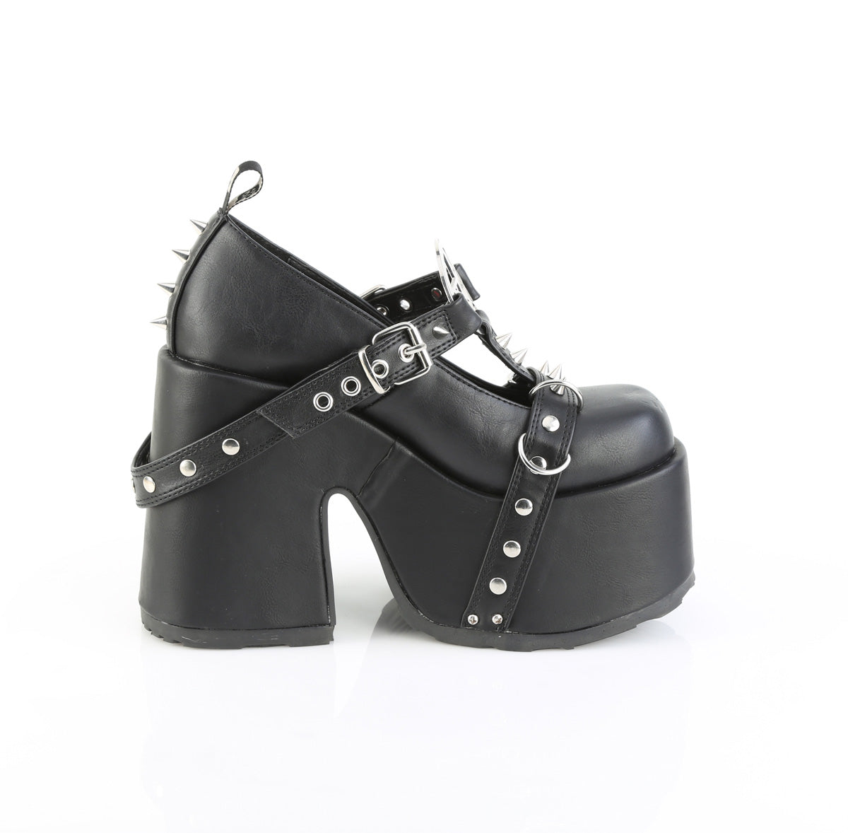 Demonia Camel-33 Chain & Charm Maryjanes – Black