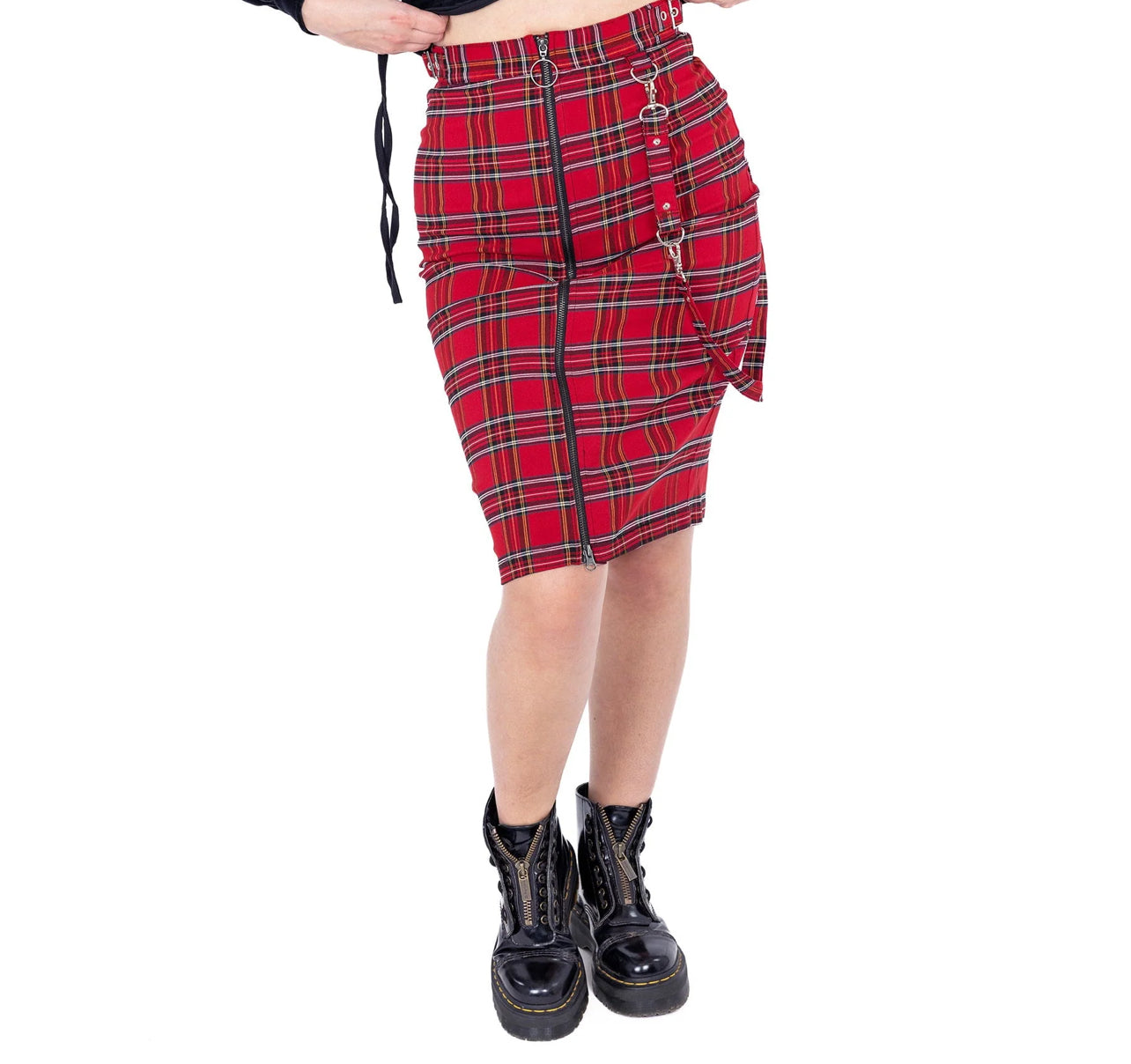 Koko Buckle Skirt - Red Tartan